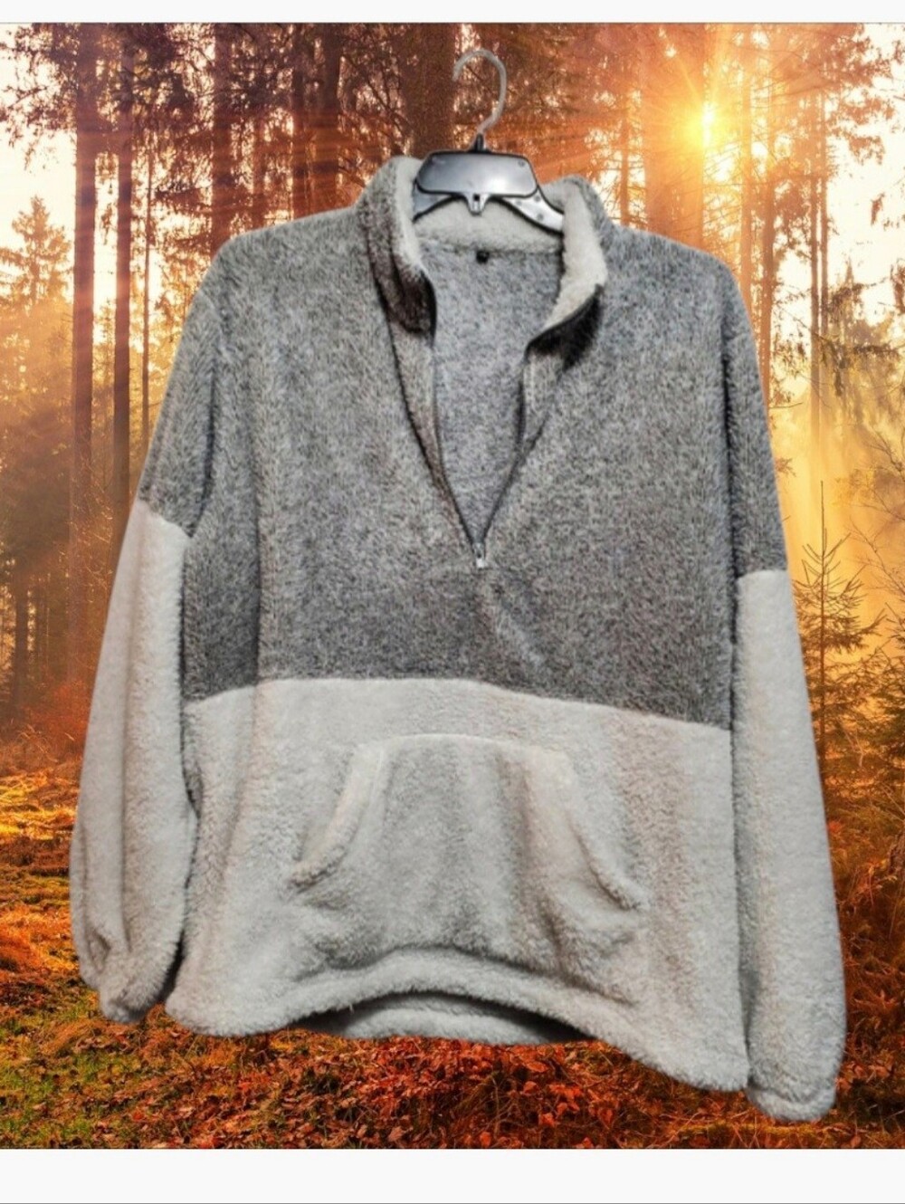 Oversized Fuzzy Fleece Pullover Sweatshirt